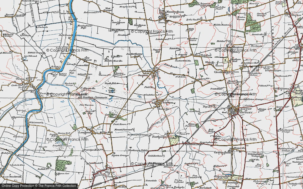 Old Map of Scotton, 1923 in 1923