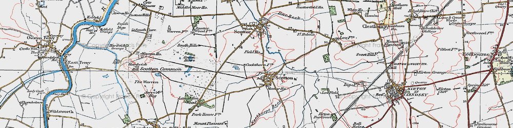 Old map of Scotton in 1923