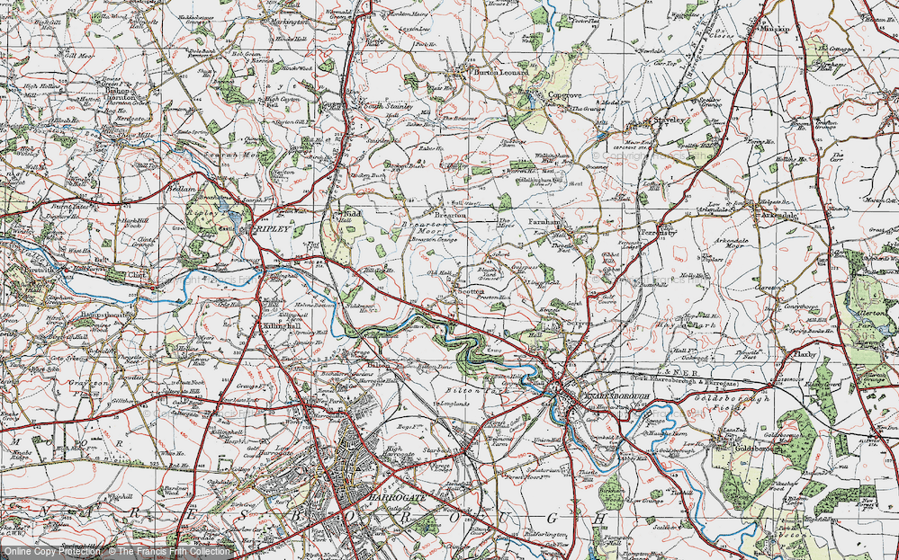 Old Map of Historic Map covering Lingerfield in 1925