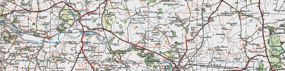 Old map of Bilton Banks in 1925