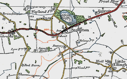 Old map of Scoulton in 1921