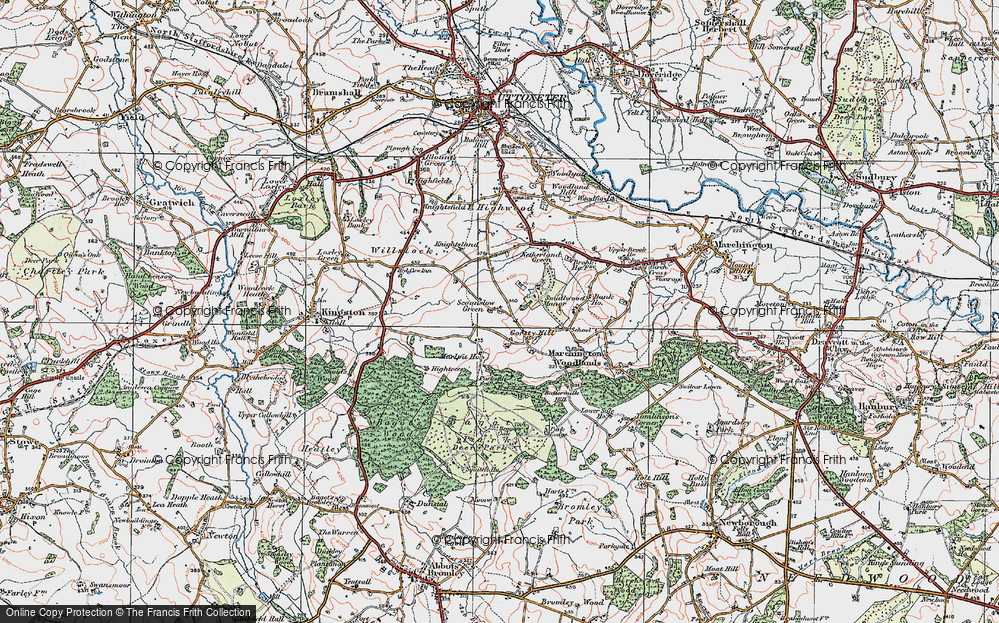 Old Map of Scounslow Green, 1921 in 1921