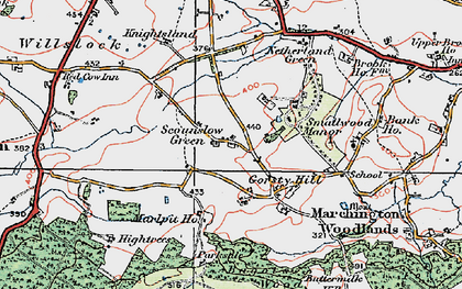 Old map of Scounslow Green in 1921