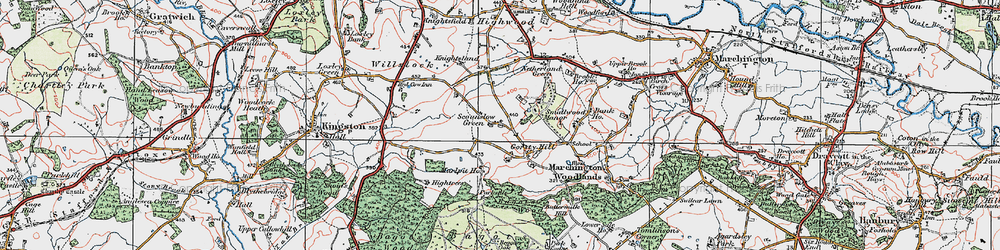 Old map of Scounslow Green in 1921
