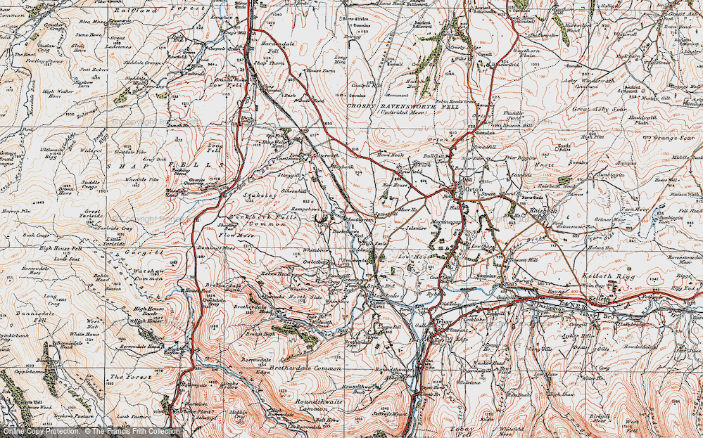 Old Map of Historic Map covering Bousfield in 1925