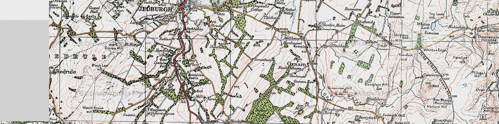 Old map of Scraesburgh in 1926