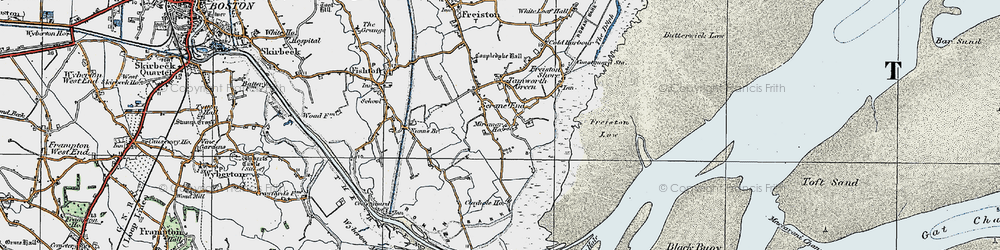 Old map of Scrane End in 1922