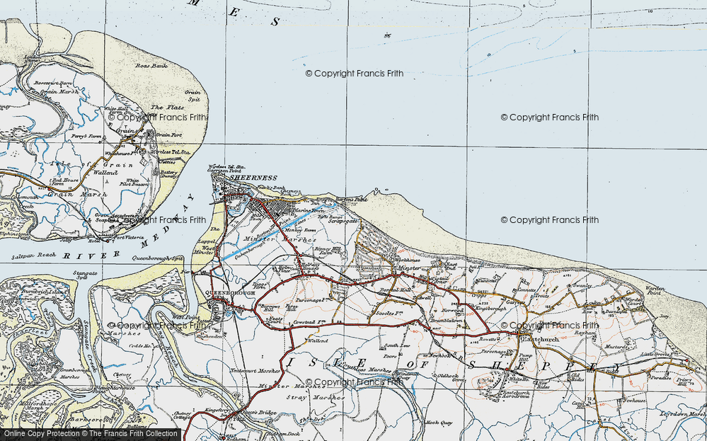 Old Map of Historic Map covering Barton's Point in 1921