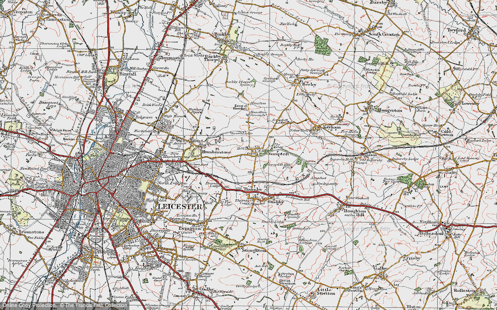 Old Map of Scraptoft, 1921 in 1921