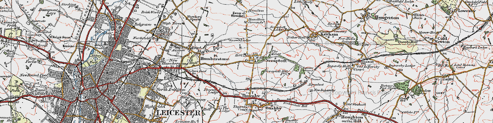 Old map of Scraptoft in 1921