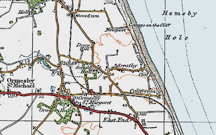 Old map of Scratby in 1922
