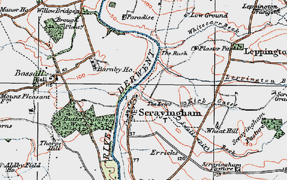 Old map of Scrayingham in 1924