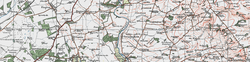 Old map of Scrayingham in 1924