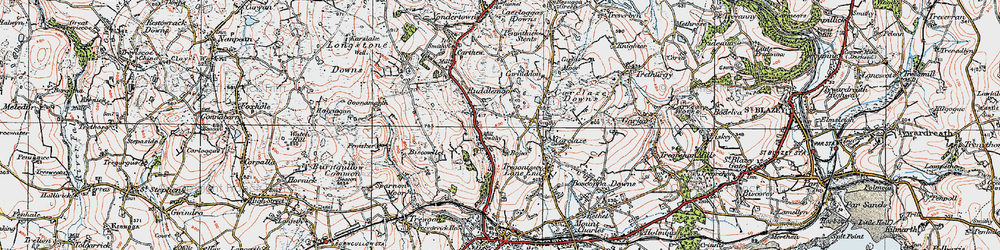 Old map of Scredda in 1919