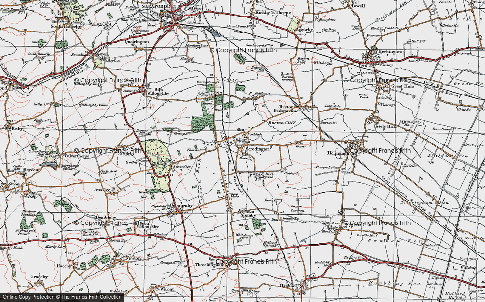 Old Map of Scredington, 1922 in 1922