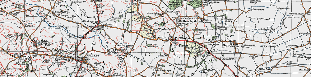 Old map of Scremby in 1923
