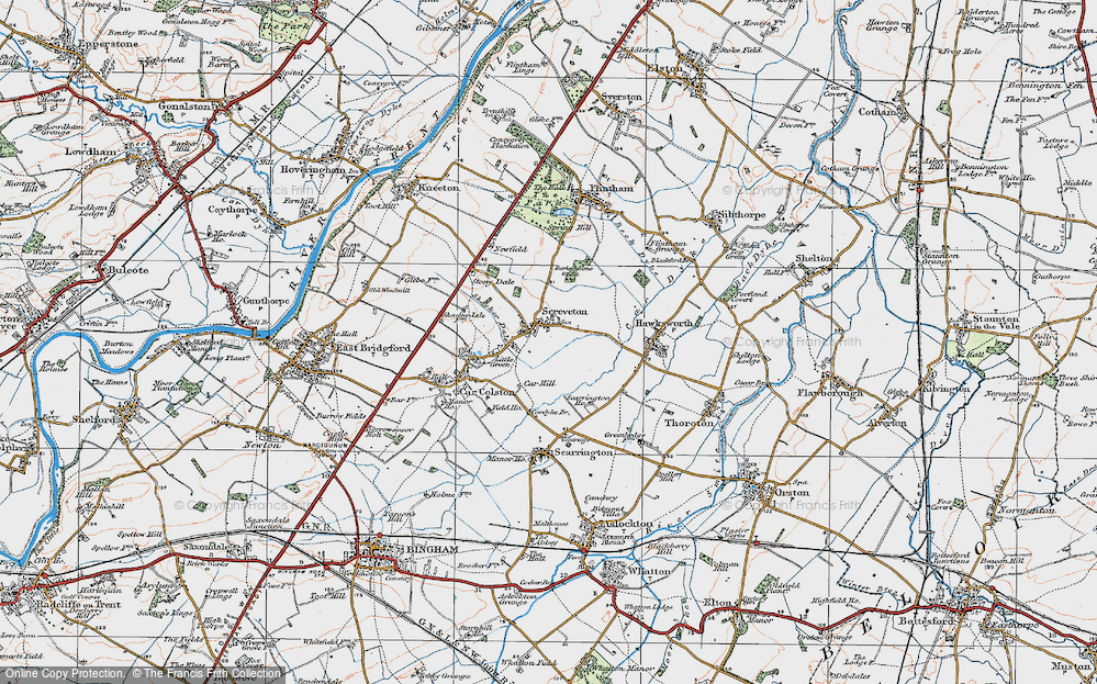 Old Map of Screveton, 1921 in 1921
