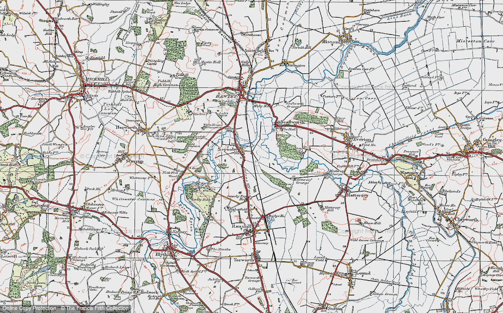Old Map of Scrooby, 1923 in 1923