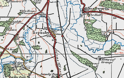 Old map of Scrooby in 1923
