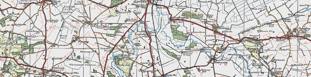 Old map of Scrooby in 1923