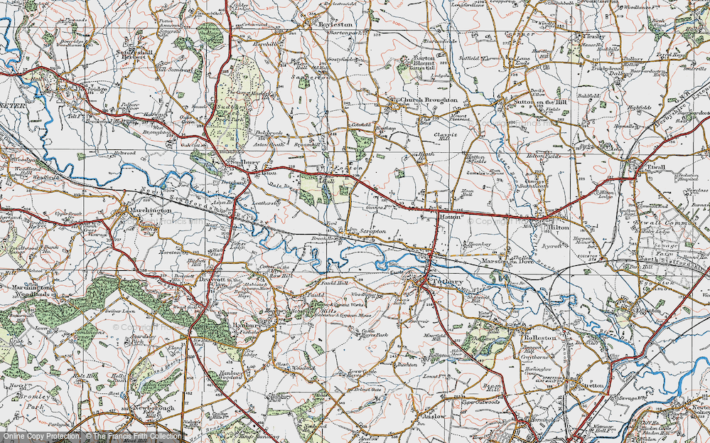 Old Map of Scropton, 1921 in 1921