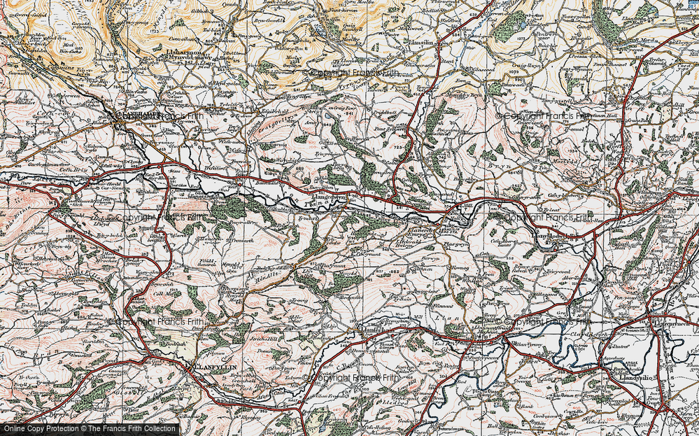 Old Map of Historic Map covering Wernpennant in 1921