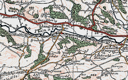 Old map of Scrwgan in 1921