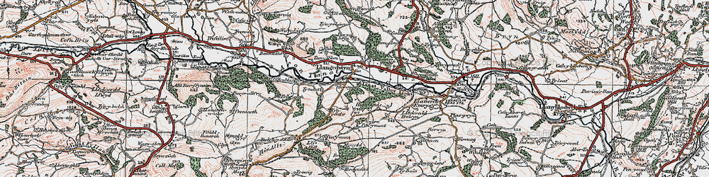 Old map of Scrwgan in 1921