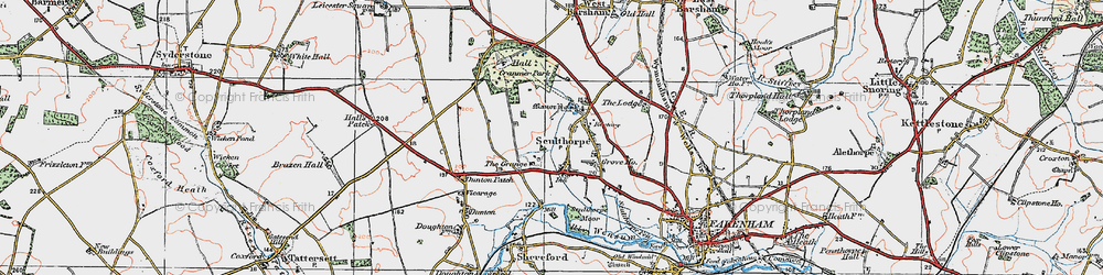 Old map of Sculthorpe in 1921