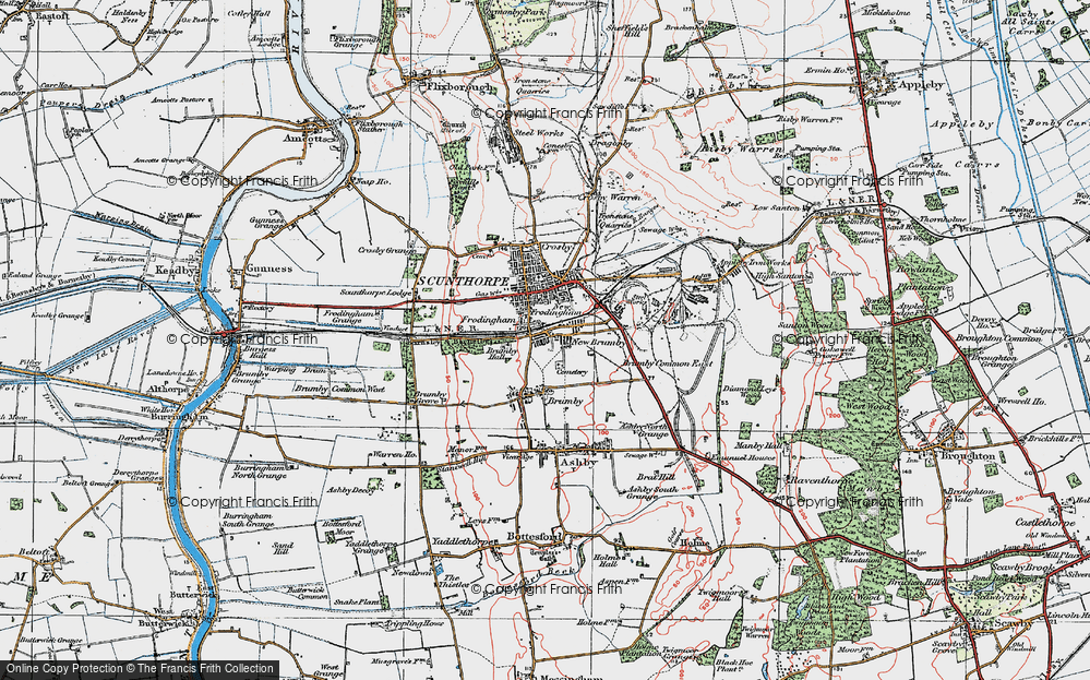 Old Map of Scunthorpe, 1923 in 1923