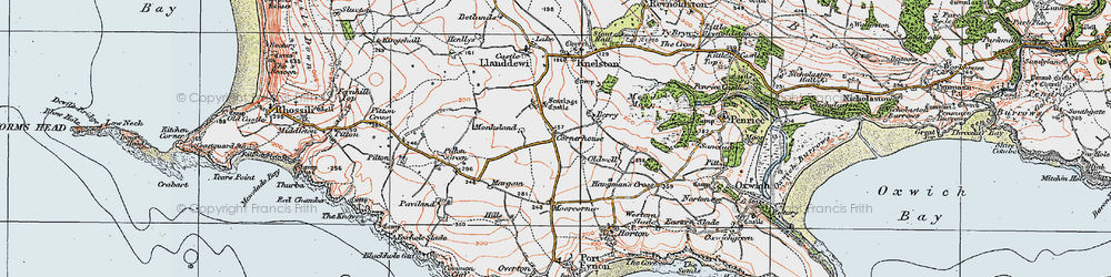 Old map of Scurlage in 1923