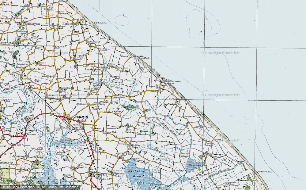 Old Map of Sea Palling, 1922 in 1922