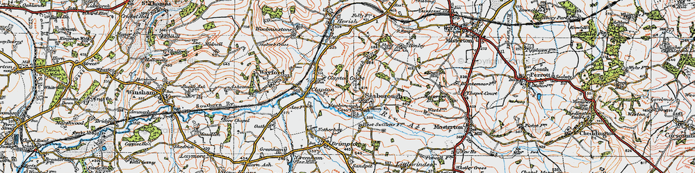 Old map of Seaborough in 1919