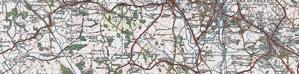 Old map of Bentilee Wood in 1921