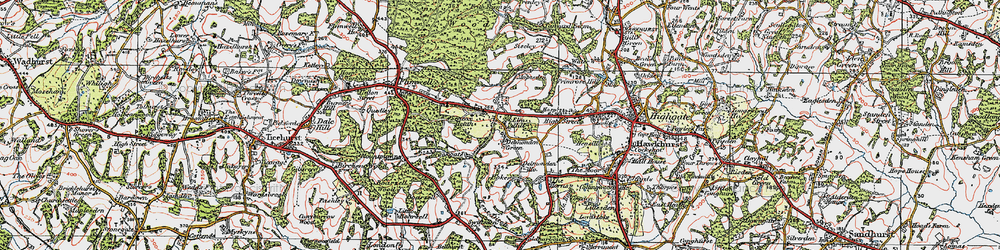 Old map of Boarzell in 1921