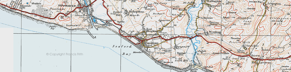Old map of Seaford in 1920