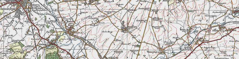 Old map of Seagrave in 1921