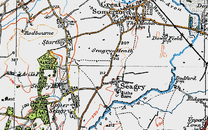 Old map of Seagry Heath in 1919