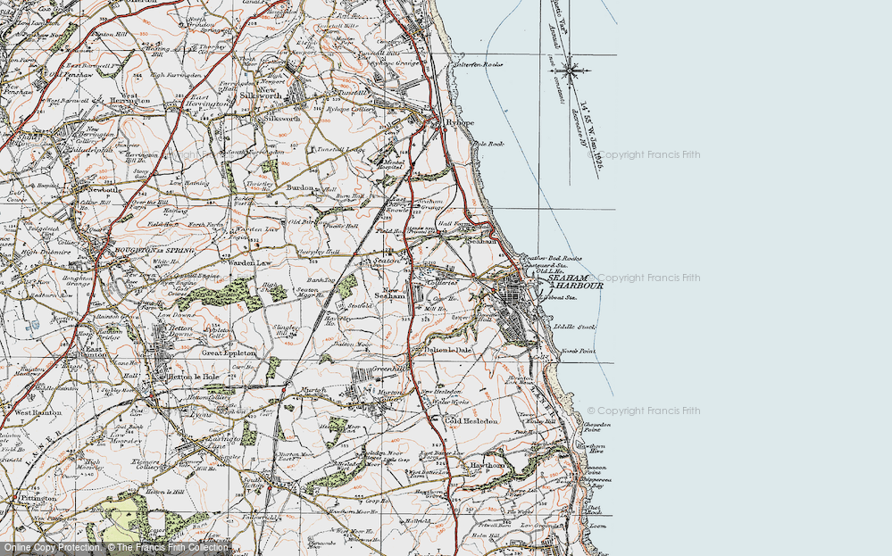 Old Map of Seaham, 1925 in 1925