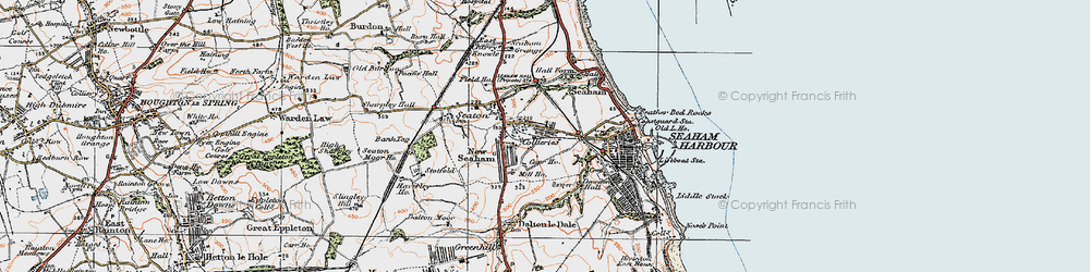 Old map of Seaham in 1925