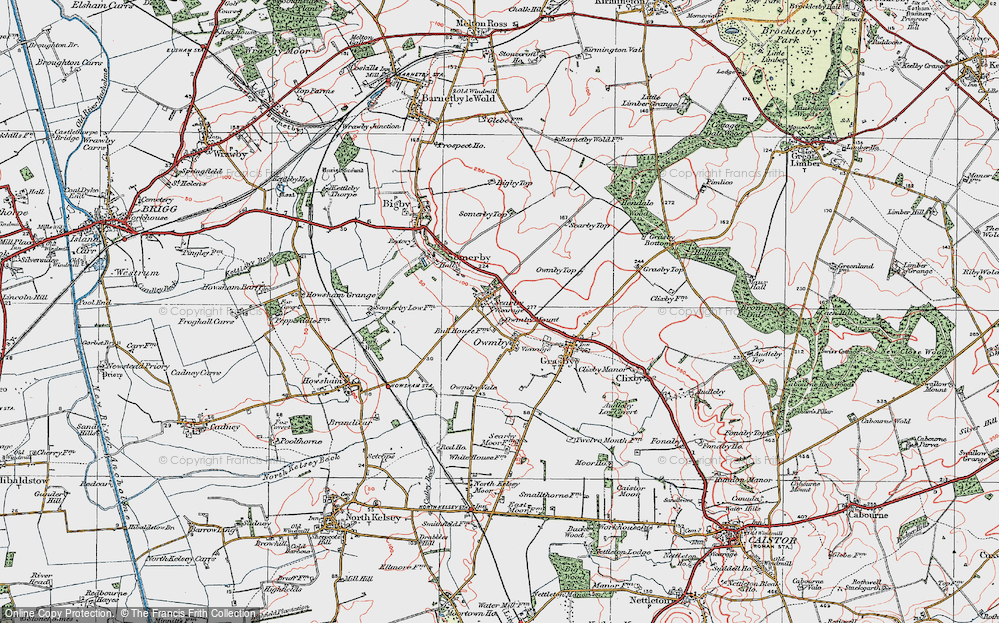 Old Map of Searby, 1923 in 1923