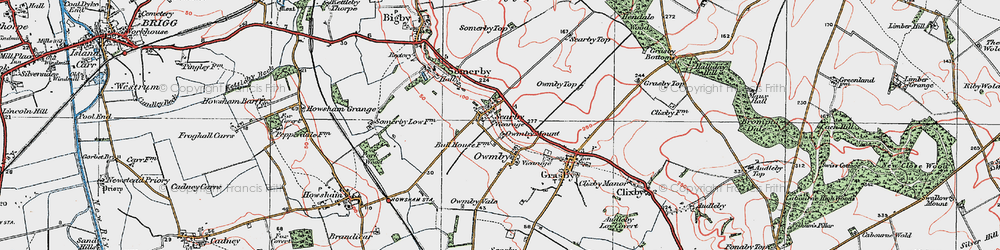 Old map of Searby in 1923