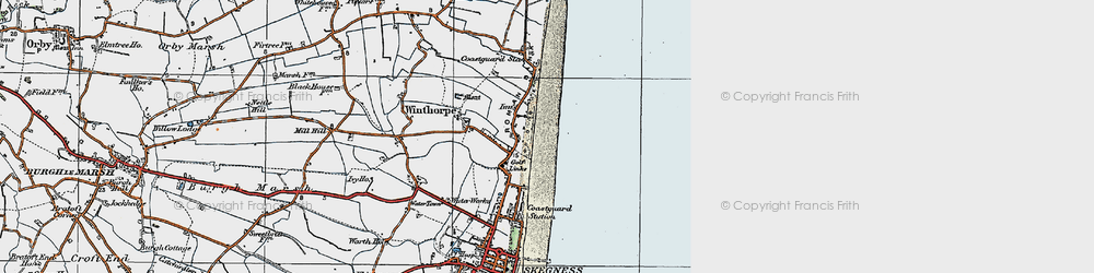 Old map of Seathorne in 1923