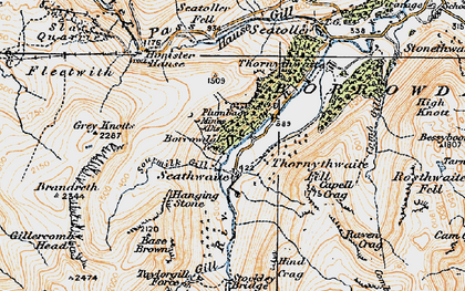 Old map of Seathwaite in 1925