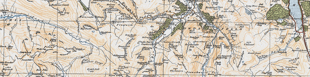 Old map of Seathwaite in 1925