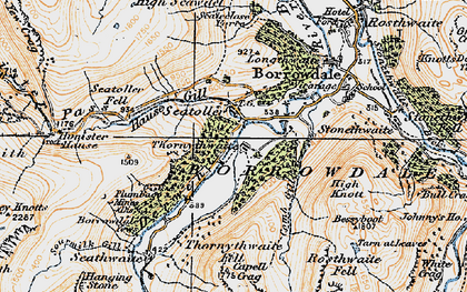 Old map of Seatoller in 1925