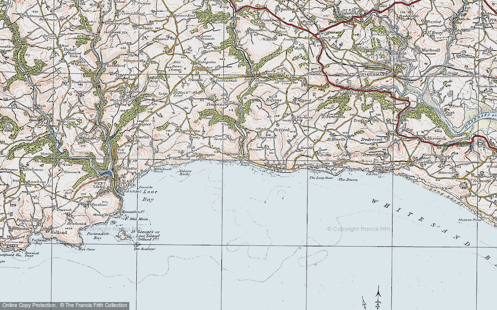 Old Map of Seaton, 1919 in 1919
