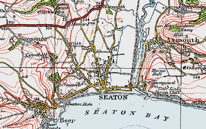Old map of Seaton in 1919