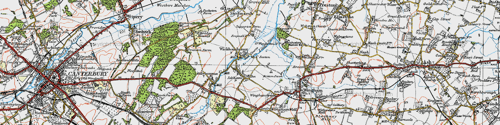 Old map of Seaton in 1920