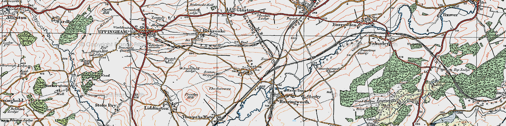 Old map of Seaton in 1921